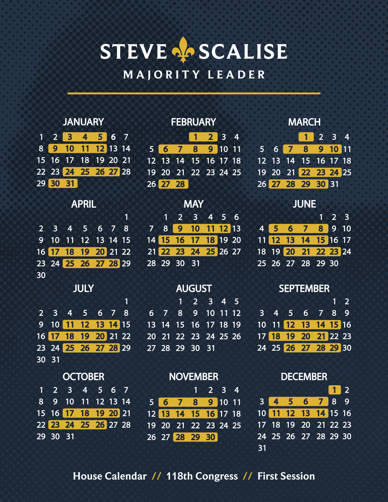 2023 House Calendar | Majority Leader